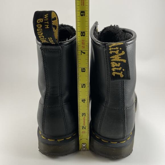 Dr Martens Docs 26860 Lined Combat Boots Womens Size 10 Black Leather 8-Eye - Picture 5 of 12